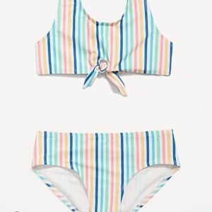 Old Navy Multicolor Striped Kids Bikini M Medium 8